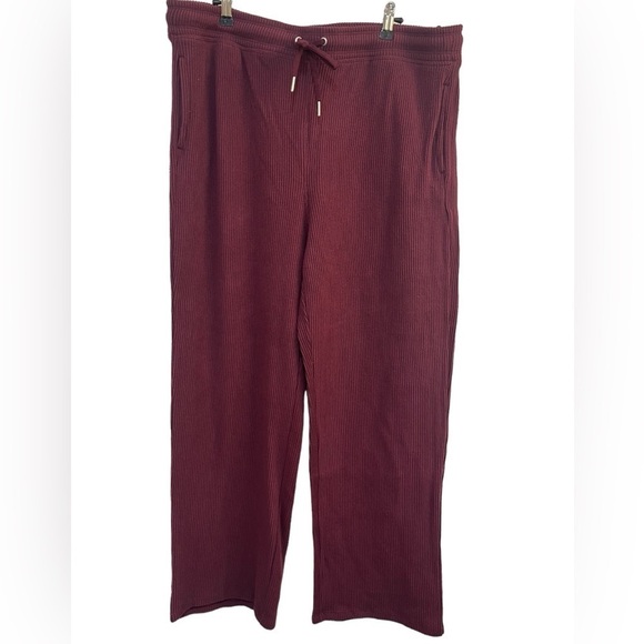 Calvin Klein Ribbed Performance Trackpants, NWT Women’s. XXL. Maroon - Picture 3 of 7